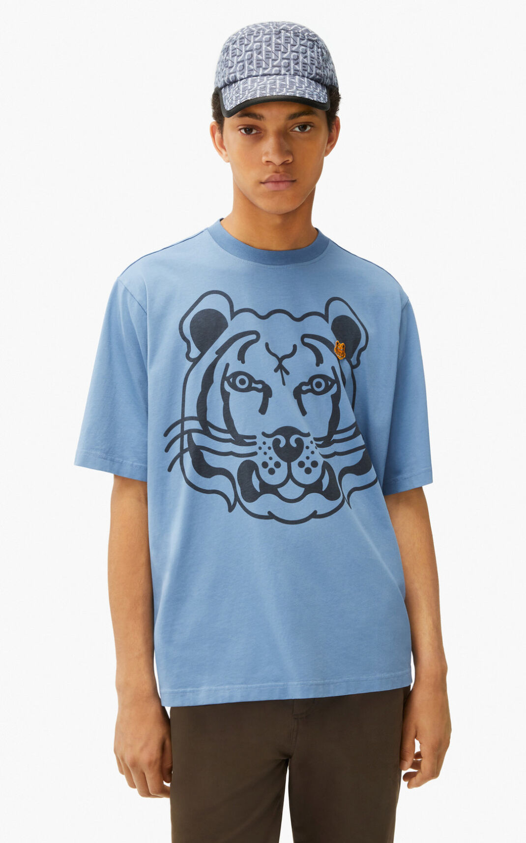 Camisetas Kenzo K Tiger oversized Hombre Azules OWH752096